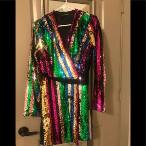 Wrap sequined dress